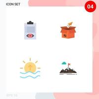 modern uppsättning av 4 platt ikoner och symboler sådan som kolla upp släpp linje företag börja redigerbar vektor design element