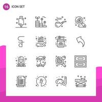 Outline Icon Set Packung mit 16 Zeilensymbolen isoliert auf weißem Hintergrund für reaktionsschnelle Website-Design-Druck- und mobile Anwendungen vektor