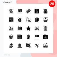 Aktienvektor-Icon-Pack mit 25 Zeilenzeichen und Symbolen für Newsletter-Sicherheitsplan Safe Key editierbare Vektordesign-Elemente vektor