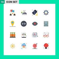 16 användare gränssnitt platt Färg packa av modern tecken och symboler av plats profil hink kontroller måla redigerbar packa av kreativ vektor design element