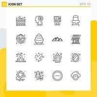 16 kreativ ikoner modern tecken och symboler av stol pengar Bankomat maskin dispenser redigerbar vektor design element