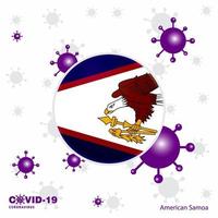 bete für amerikanisch-samoa covid19 coronavirus typografie flagge bleib zu hause bleib gesund achte auf deine eigene gesundheit vektor