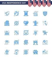 25 blaue Schilder für den Unabhängigkeitstag der USA amerikanische Pakete USA-Geld USA editierbare USA-Tag-Vektordesignelemente vektor