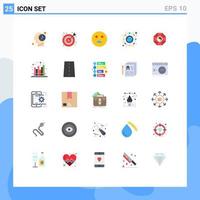 25 universell platt färger uppsättning för webb och mobil tillämpningar företag Kina emojis feng shui nätverk redigerbar vektor design element