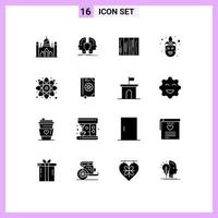 uppsättning av 16 modern ui ikoner symboler tecken för mardi gras karneval sheild textur design redigerbar vektor design element