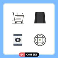 4 kreativ ikoner modern tecken och symboler av vagn spionera affär väg boll redigerbar vektor design element
