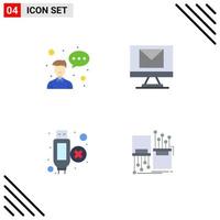 4 universell platt ikon tecken symboler av avatar hdmi yrke ny fiber redigerbar vektor design element