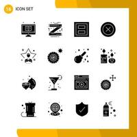 16 Icon-Set Solid-Style-Icon-Pack-Glyphen-Symbole isoliert auf weißem Hintergrund für responsives Website-Design vektor