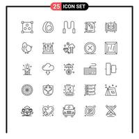 25 kreative Symbole moderne Zeichen und Symbole von Huhn lesen überspringendes Buchzeichen editierbare Vektordesign-Elemente vektor