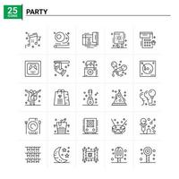 25 Party-Icon-Set Vektorhintergrund vektor