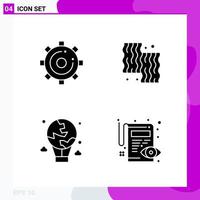 Solid Icon Set Packung mit 4 Glyphen-Icons isoliert auf weißem Hintergrund für Web-Print und Handy vektor