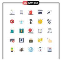 Stock Vector Icon Pack mit 25 Zeilenzeichen und Symbolen für Zeit, Datum, Sternkalender, Öl, editierbare Vektordesign-Elemente