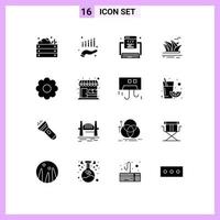 universell ikon symboler grupp av 16 modern fast glyfer av sydney hamn marknadsföring kultur webb redigerbar vektor design element