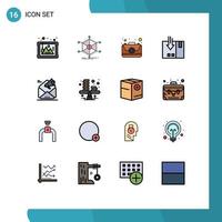 satz von 16 modernen ui-symbolen symbole zeichen für service logistische ressourcen lieferkit editierbare kreative vektordesignelemente vektor