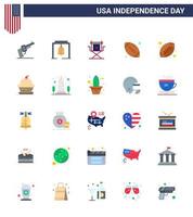 25 USA platt tecken oberoende dag firande symboler av kaka sporter stol rugby tv redigerbar USA dag vektor design element