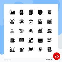 25 universelle solide Glyphenzeichen Symbole der Grußdekoration Geschäft Weihnachten erweitern editierbare Vektordesign-Elemente vektor