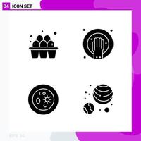 Solid Icon Set Packung mit 4 Glyphen-Icons isoliert auf weißem Hintergrund für Web-Print und Handy vektor