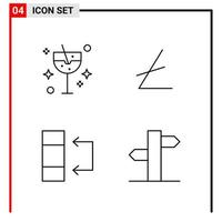 4 allmän ikoner för hemsida design skriva ut och mobil appar 4 översikt symboler tecken isolerat på vit bakgrund 4 ikon packa vektor