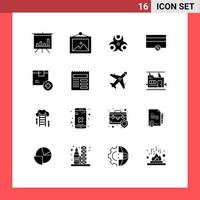 16 kreative Symbole moderne Zeichen und Symbole der medizinischen Logistikbox fügen Zahlungen editierbare Vektordesign-Elemente hinzu vektor