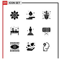 9 allgemeine Symbole für Website-Design Print und mobile Apps 9 Glyphensymbole Zeichen isoliert auf weißem Hintergrund 9 Icon Pack vektor