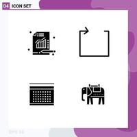 4 kreative Symbole moderne Zeichen und Symbole der Analytik Datumsdiagramm wiederholen elephent bearbeitbare Vektordesign-Elemente vektor