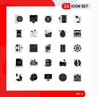 Stock Vector Icon Pack mit 25 Zeilenzeichen und Symbolen für das Reisetankstellengeschäft Benzin Vision editierbare Vektordesign-Elemente