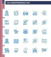 Packung mit 25 kreativen Usa-Unabhängigkeitstag-bezogenen Blues of Bag Dollar Amerikanischer Unabhängigkeitsurlaub editierbare Usa-Tag-Vektordesign-Elemente vektor