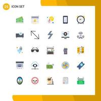 uppsättning av 25 vektor platt färger på rutnät för klocka android chatt mobil telefon redigerbar vektor design element