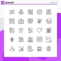 uppsättning av 25 modern ui ikoner symboler tecken för användare användare Sök att göra Kolla på redigerbar vektor design element