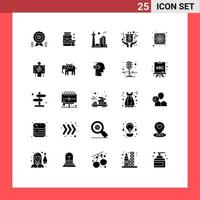 Aktienvektor-Icon-Pack mit 25 Linienzeichen und Symbolen für Belohnungsauszeichnung Sport Toronto City editierbare Vektordesign-Elemente vektor