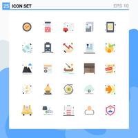 moderner Satz von 25 flachen Farben und Symbolen wie bearbeitbare Vektordesignelemente für App-Dateien, Autodateikonto vektor