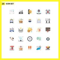 Stock Vector Icon Pack mit 25 Zeilen Zeichen und Symbolen für den Schutz Laptop Insert Coin Internet Antivirus editierbare Vektordesign-Elemente