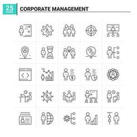 25 Corporate Management Icon Set Vektorhintergrund vektor