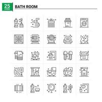 25 Badezimmer Icon Set Vektor Hintergrund