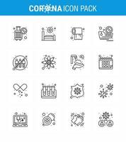 einfacher satz von covid19 schutz blau 25 icon pack symbol enthalten engagement reisepapier schiff verbotene reise virales coronavirus 2019nov krankheitsvektordesignelemente vektor