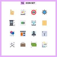 Aktienvektor-Icon-Pack mit 16 Linienzeichen und Symbolen für Benzinenergie Open Internet World editierbares Paket kreativer Vektordesign-Elemente vektor