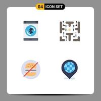 4 kreativ ikoner modern tecken och symboler av Blåtand äta smartphone spel Nej redigerbar vektor design element