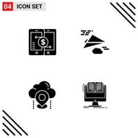 uppsättning av modern ui ikoner symboler tecken för mobil plats jämlikar plan moln redigerbar vektor design element