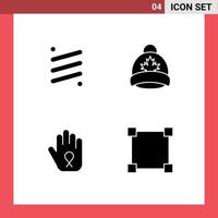 Aktienvektor-Icon-Pack mit 4 Zeilenzeichen und Symbolen für Aufstiegsstopp-Währungskappenband editierbare Vektordesign-Elemente vektor