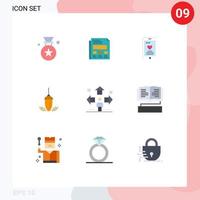 användare gränssnitt packa av 9 grundläggande platt färger av riktning lod cell mått sänke redigerbar vektor design element