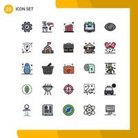 satz von 25 modernen ui-symbolen symbole zeichen für auge online-tools laptop buch editierbare vektordesignelemente vektor