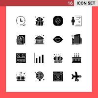 16 kreative Symbole moderne Zeichen und Symbole einer Person Zelle Job Mitarbeiter editierbare Vektordesign-Elemente vektor