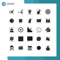 25 kreative Symbole, moderne Zeichen und Symbole von Spielhotelschaum-Glühbirnen, editierbare Vektordesign-Elemente vektor
