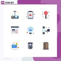 satz von 9 modernen ui symbolen symbole zeichen für idee kreative lollipop entwicklung codierung editierbare vektordesignelemente vektor