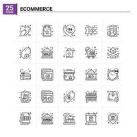 25 E-Commerce-Icon-Set Vektorhintergrund vektor