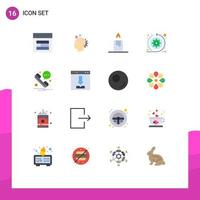 16 universell platt färger uppsättning för webb och mobil tillämpningar telefon sprinta aning klunga vig redigerbar packa av kreativ vektor design element