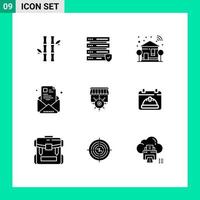 9 kreative Symbole moderne Zeichen und Symbole des Profils e Home Newsletter Baum editierbare Vektordesign-Elemente vektor