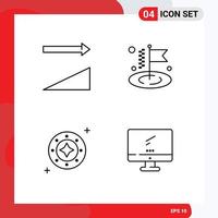 Aktienvektor-Icon-Pack mit 4 Zeilenzeichen und Symbolen für aufsteigende Weltraumgeschäft-Kosmos-Universum-editierbare Vektordesign-Elemente vektor