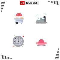 4 flaches Icon-Pack der Benutzeroberfläche mit modernen Zeichen und Symbolen des Stadtverkehrs, Kugelgeschwindigkeit, Mode, editierbare Vektordesign-Elemente vektor