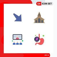 packa av 4 kreativ platt ikoner av pil konferens kyrka korsa presentation redigerbar vektor design element